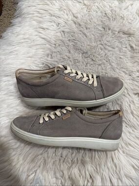 Ecco Soft 7 Warm Grey Casual Sneakers Women's Size EU 38 US 7 Comfort Shoes